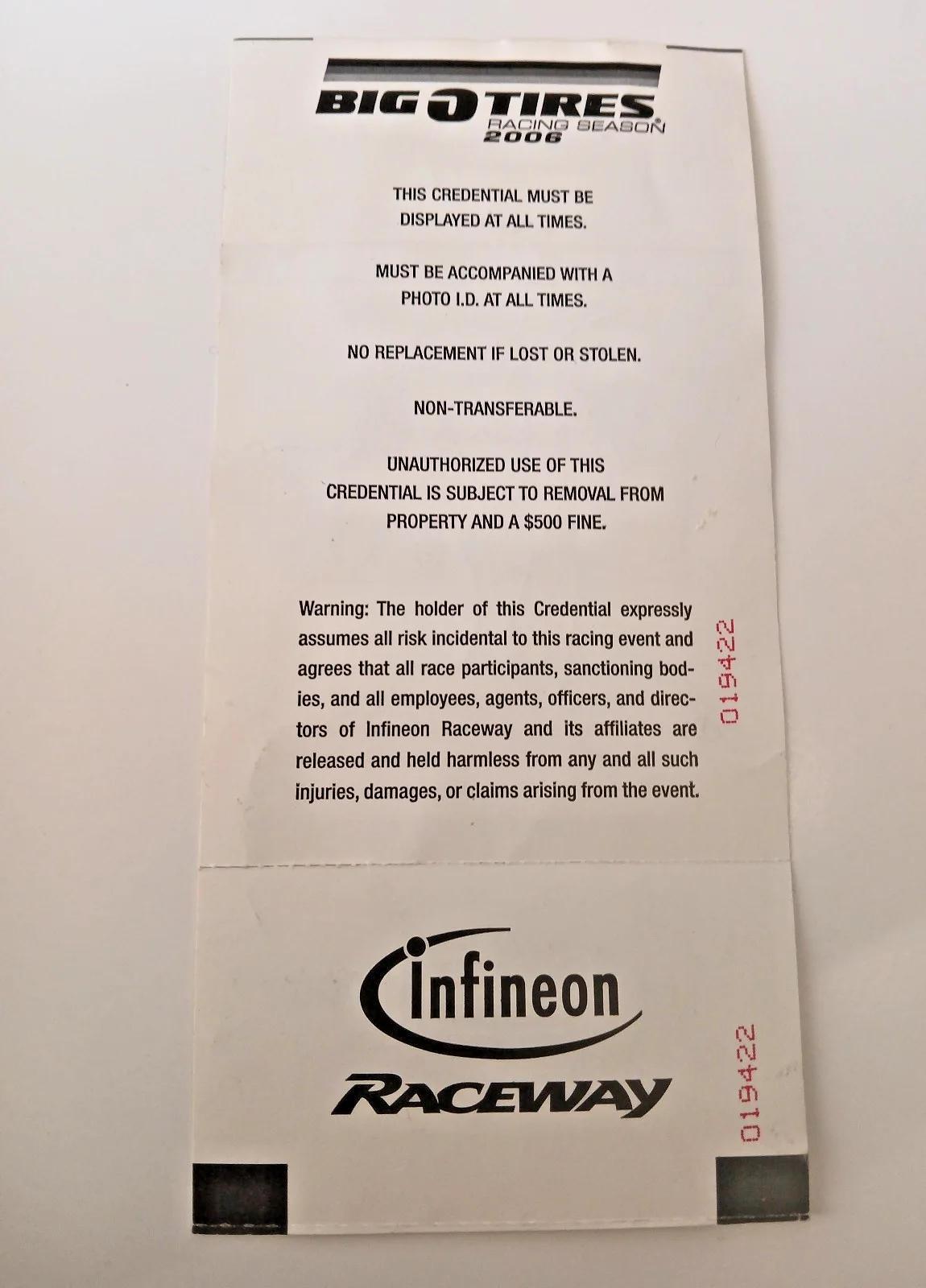 Chris Isaak Autographed Signed Ticket 2006 Infineon Raceway Big O Tires & Dodge, изображение 4