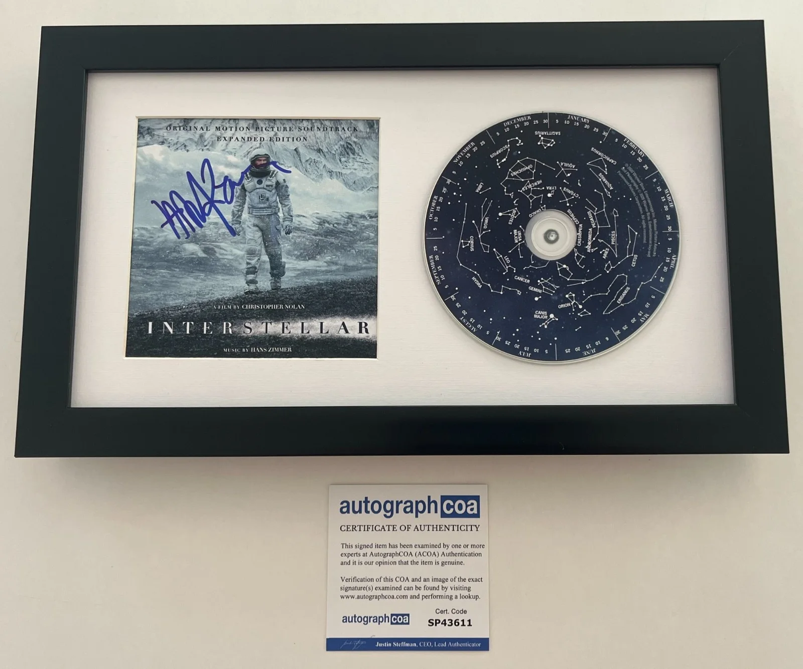 HANS ZIMMER SIGNED INTERSTELLAR FRAMED CD w/EXACT VIDEO PROOF & AUTOGRAPH COA, image 4