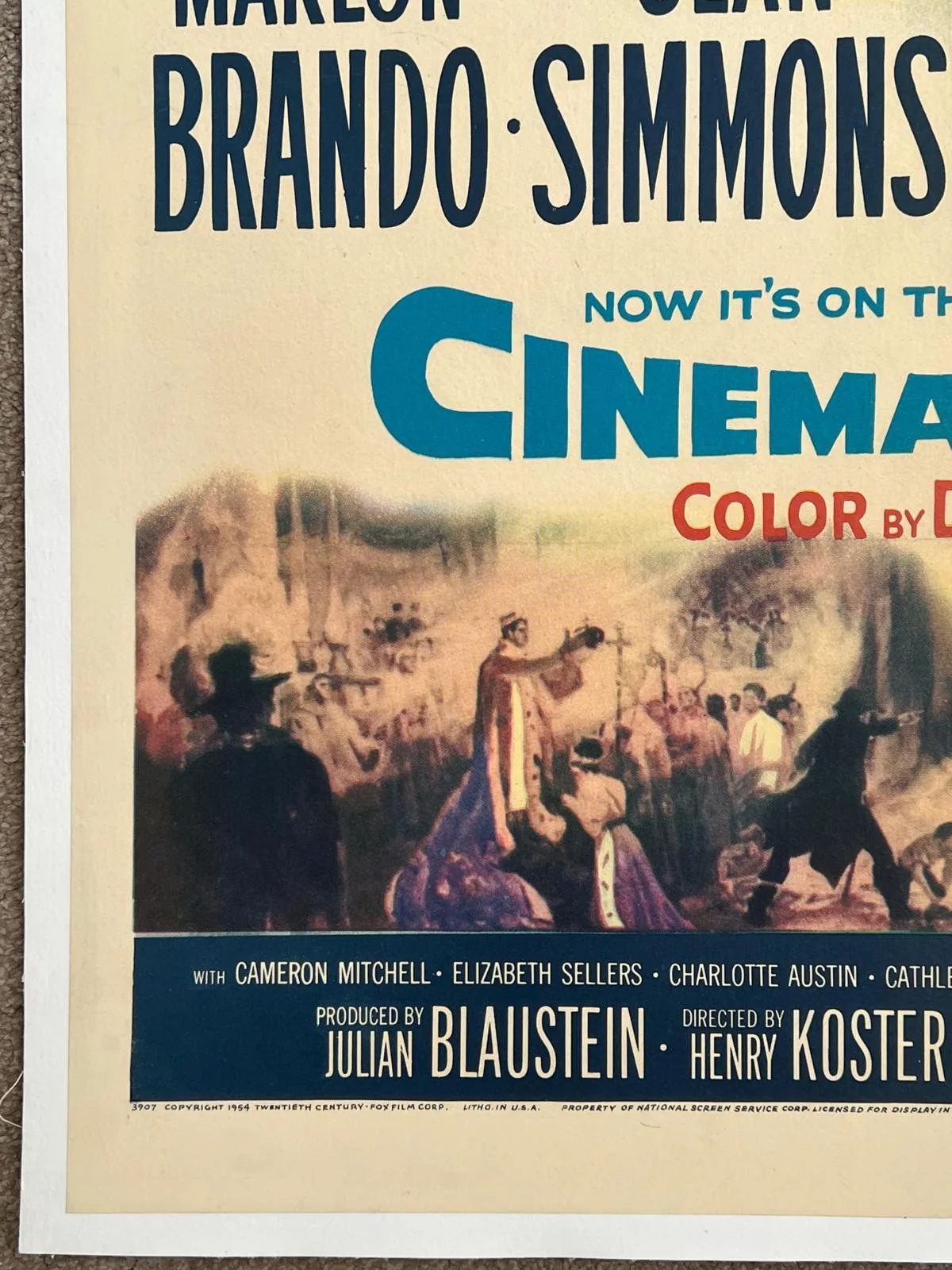 Désirée Original US 1 Sheet Film Poster LINEN BACKED 1954 Marlon Brando 27x41", изображение 5
