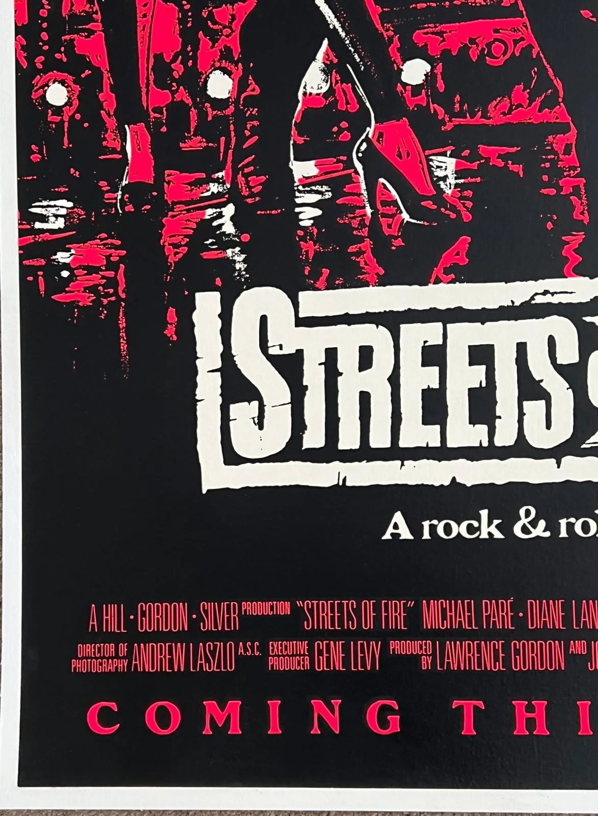 Streets of Fire Original US 1 Sheet Film Poster LINEN BACKED 27X41" 1984 DAYGLO, изображение 4