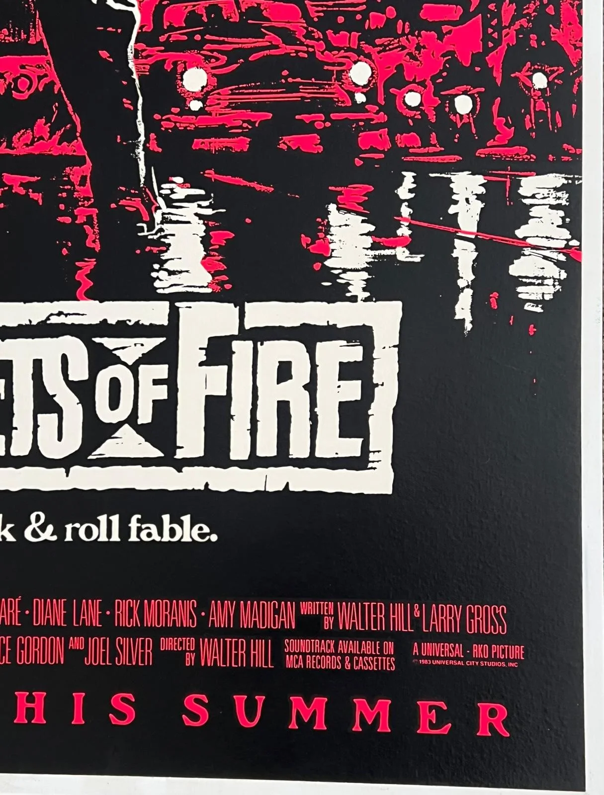 Streets of Fire Original US 1 Sheet Film Poster LINEN BACKED 27X41" 1984 DAYGLO, изображение 5