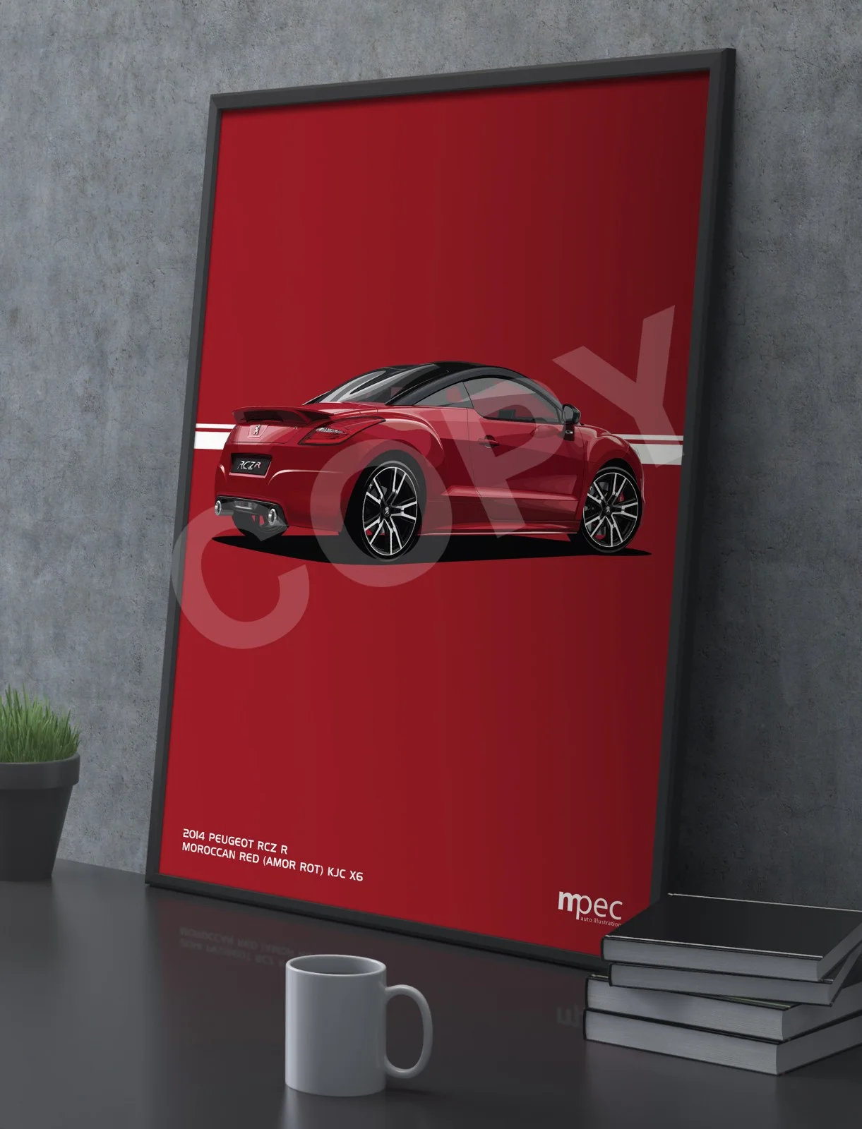 Poster Illustration Peugeot RCZ R Car - Various Sizes, image 3