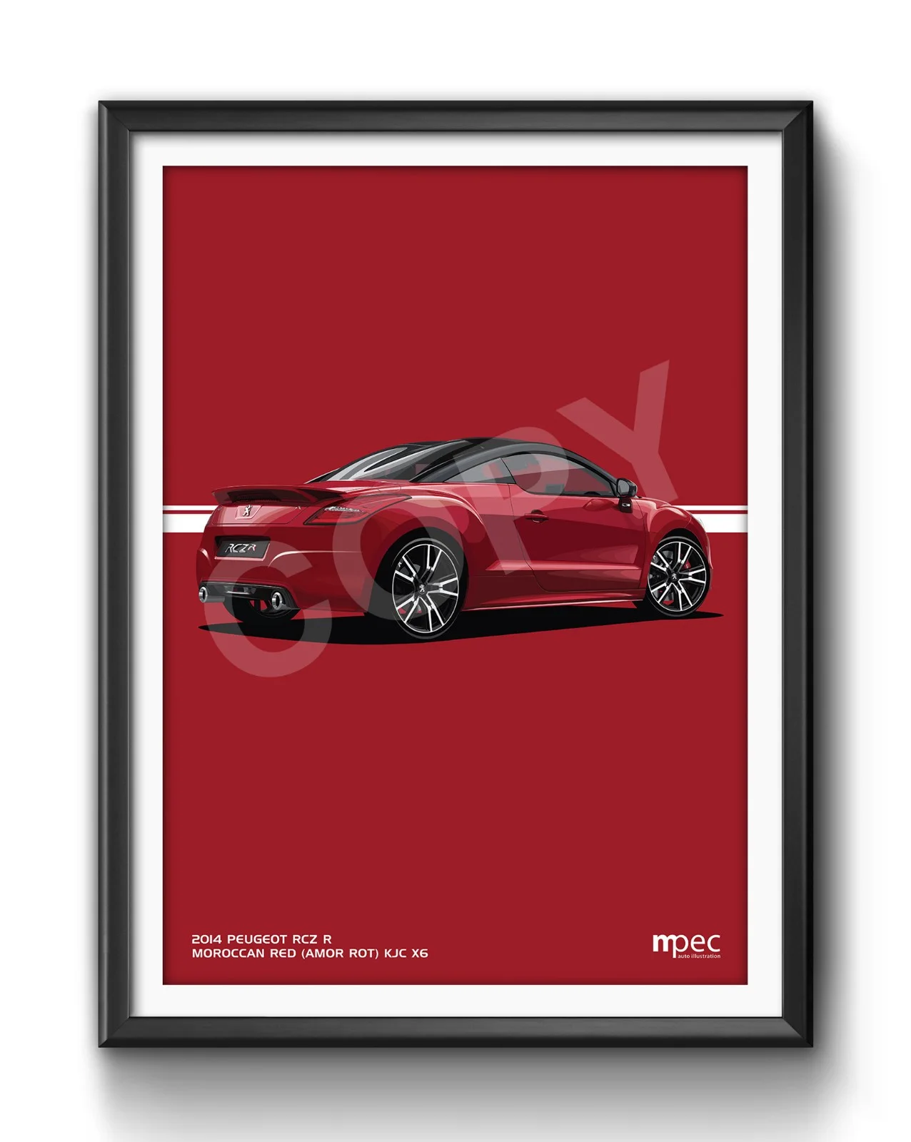 Poster Illustration Peugeot RCZ R Car - Various Sizes, image 4