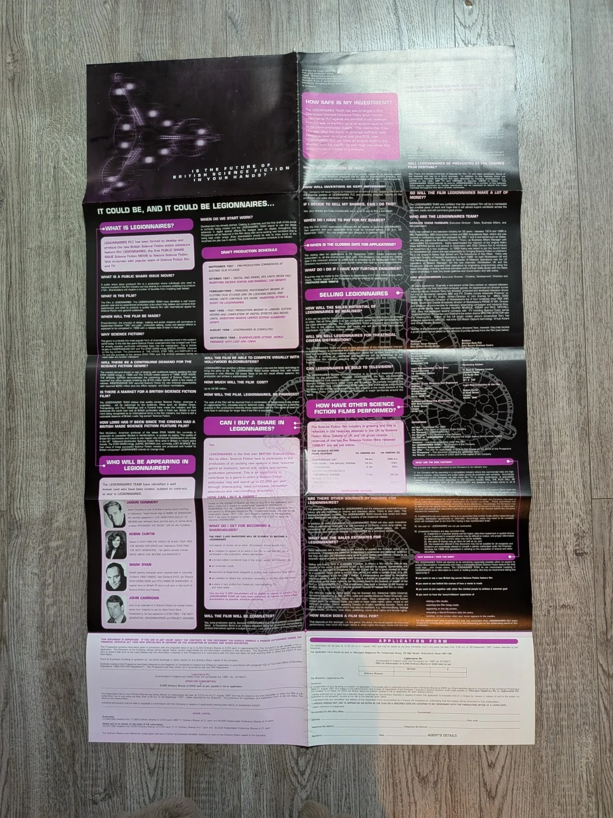 Legionnaires "Coming 1998" UK Sci-Fi Movie 1997 Double-Sided Poster, изображение 2
