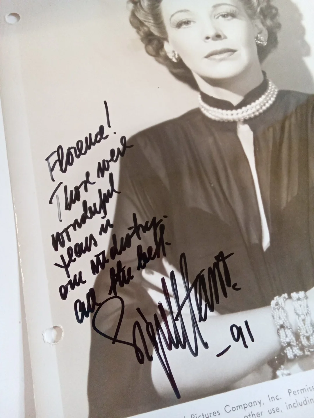 Signe Hasso Signed 8x10 Photo JSA - House On 92nd Street Noir Star, изображение 3
