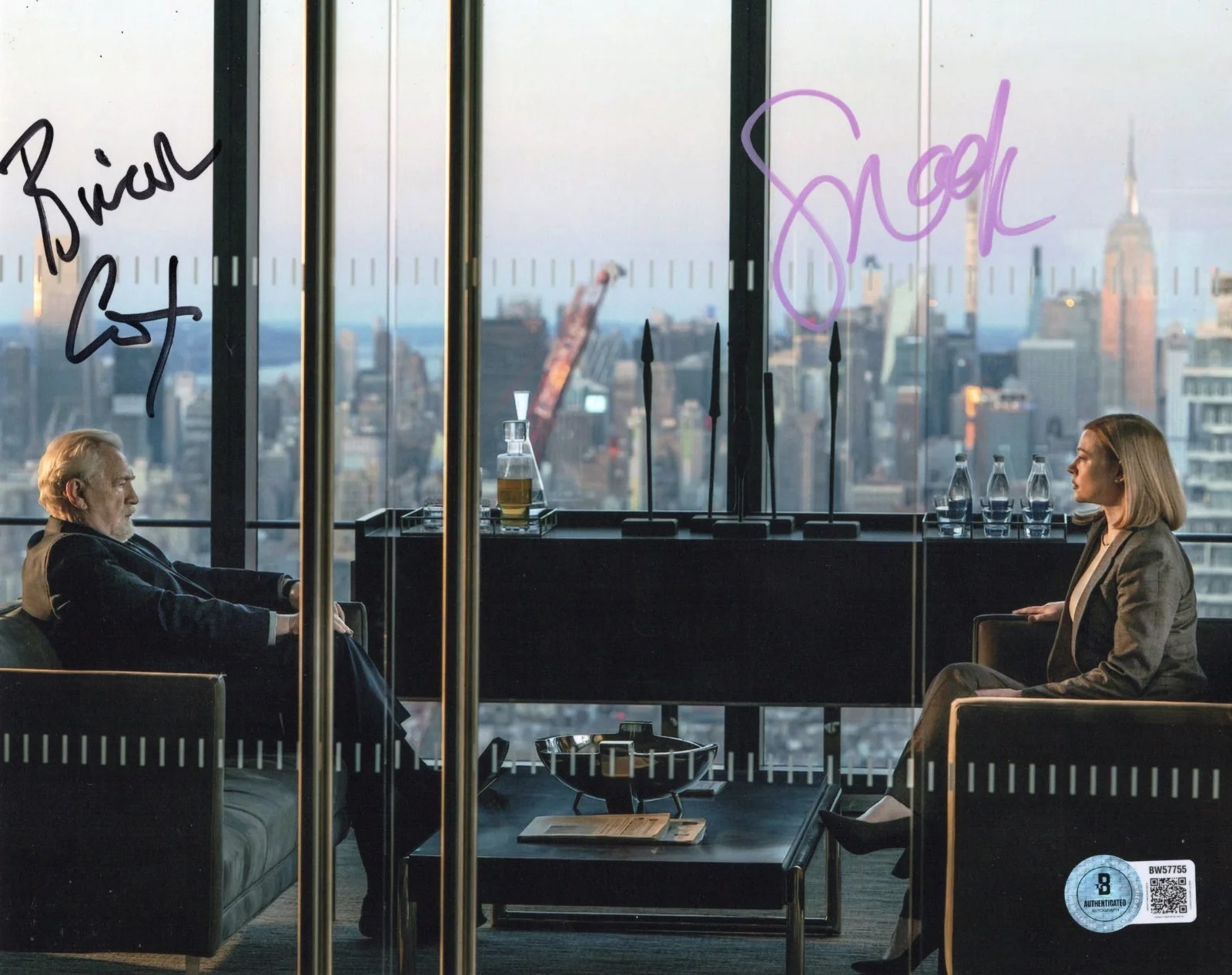 Kieran Culkin — Brian Cox Sarah Snook Autographed Signed SUCCESSION 8x10 Photo Beckett BAS