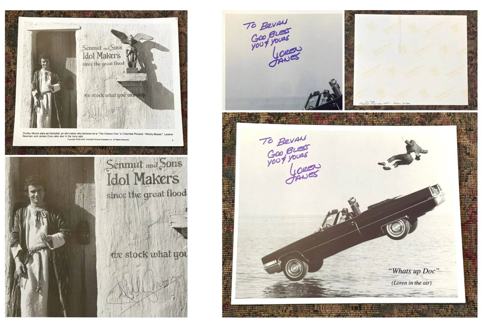 Dudley Moore, Loren Janes — Rare SIGNED 8x10 BW Photos, 1 Signed by Dudley Moore and 1 Signed by Loren Janes
