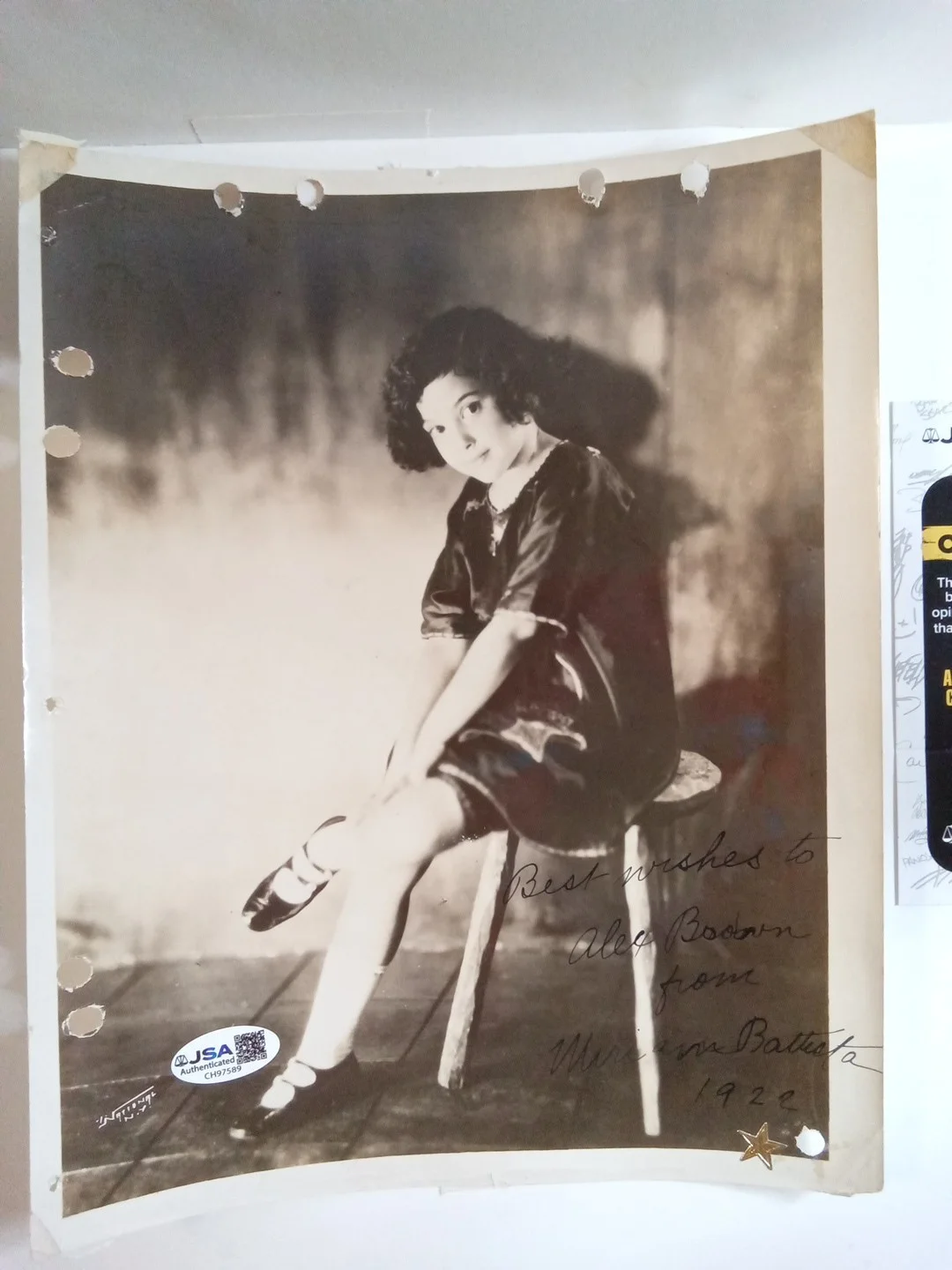 Miriam Battista Signed 8x10 Photo JSA- Silent Film Star, изображение 2