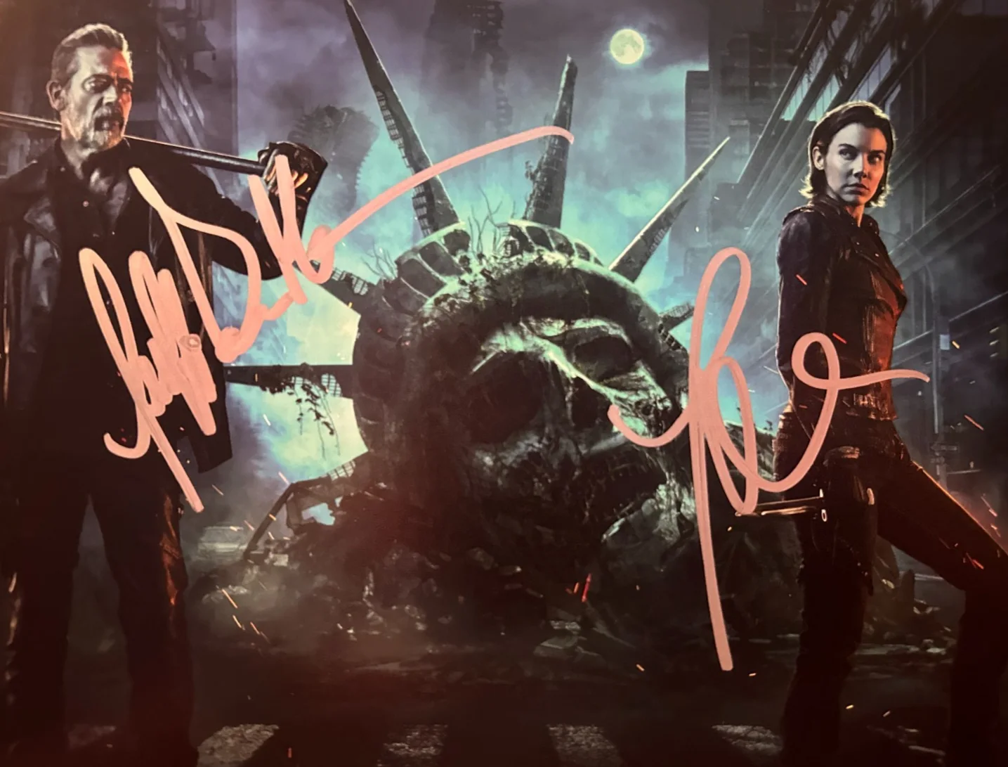 Jeffrey Dean Morgan, Lauren Cohan — DEAD CITY Cast x2 Signed: Jeffrey Dean Morgan Authentic Original Autograph w/COA, image 3