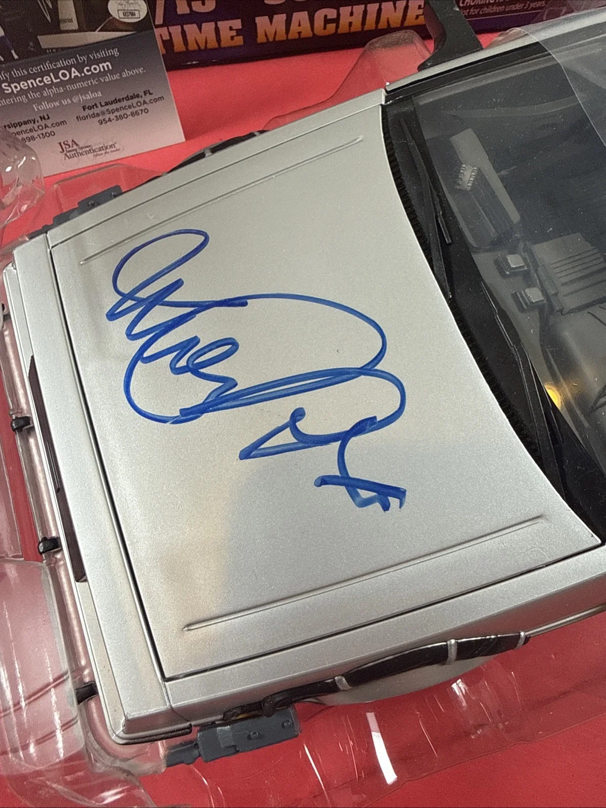 Michael J Fox — Micheal J Fox Signed Back To The Future 1/15th Scale Delorean JSA Certified, image 2