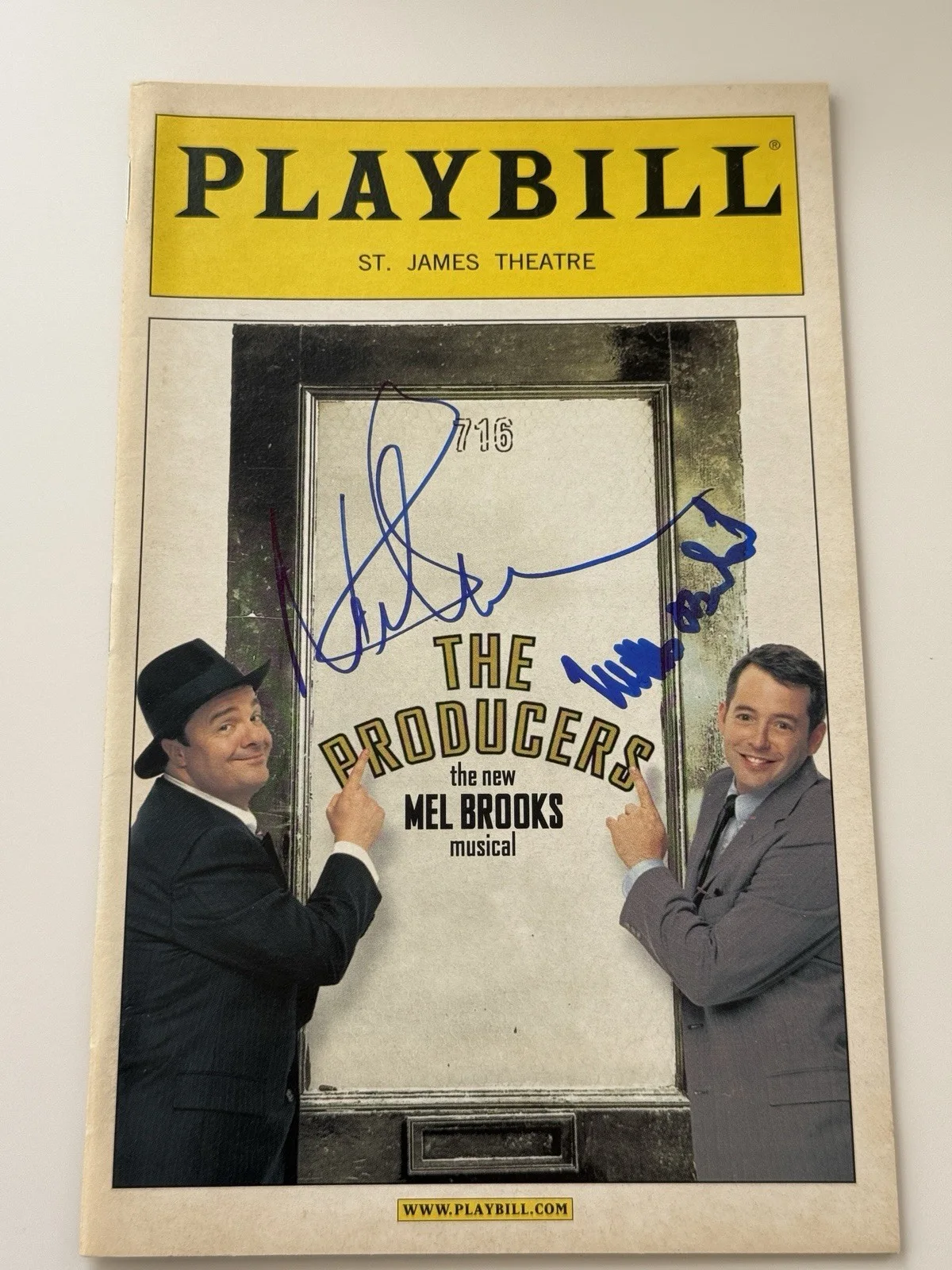 Matthew Broderick, Nathan Lane — The Producers Signed Broadway Playbill Matthew Broderick Nathan Lane Jan 2004, изображение 2