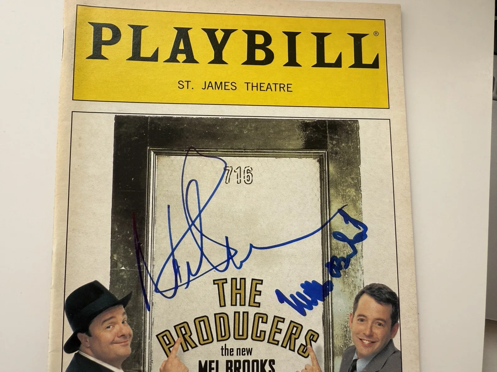 Matthew Broderick, Nathan Lane — The Producers Signed Broadway Playbill Matthew Broderick Nathan Lane Jan 2004, изображение 3