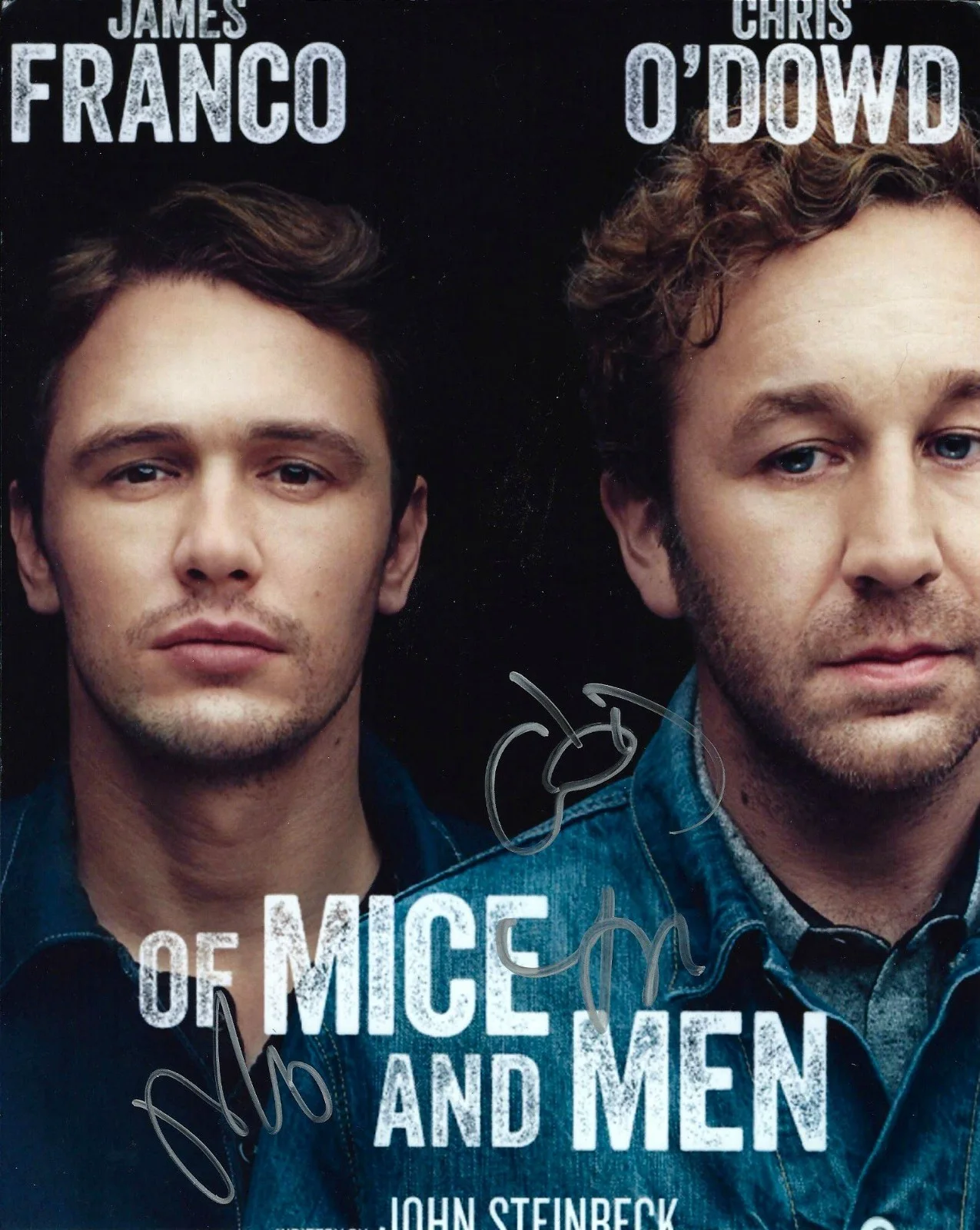 James Franco, Leighton Meester & Chris O'Dowd — James Franco, Leighton Meester & Chris O'Dowd signed Of Mice and Men 8x10 photo