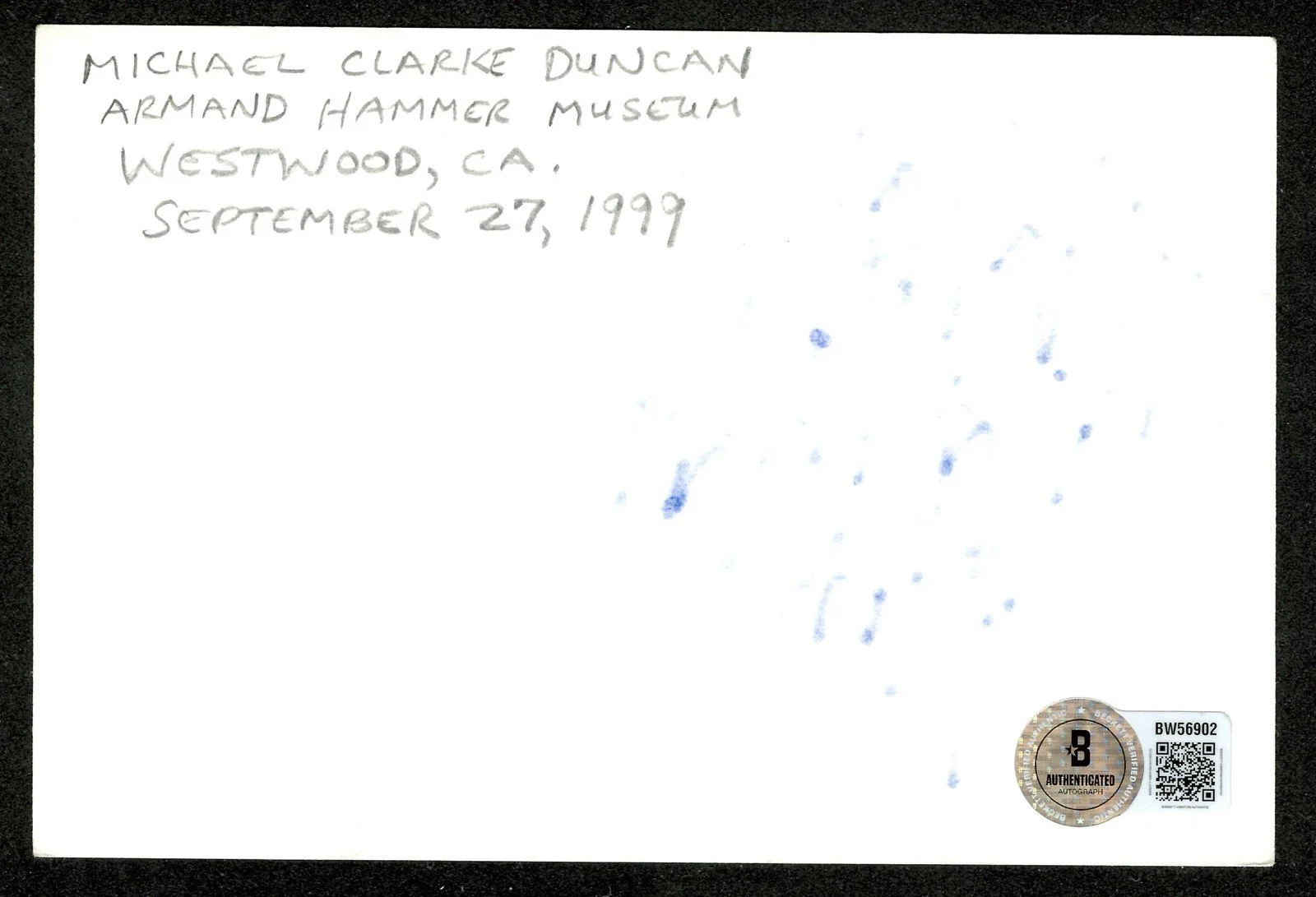 Michael Clarke Duncan Signed Autographed 4x6 Card BAS Beckett Cert Green Mile, изображение 2