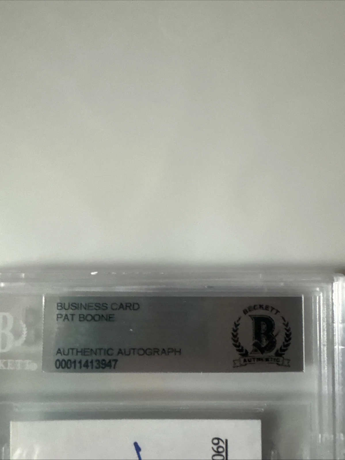 Pat Boone Autographed Signed Businesscard BAS Slabbed Beckett, image 3