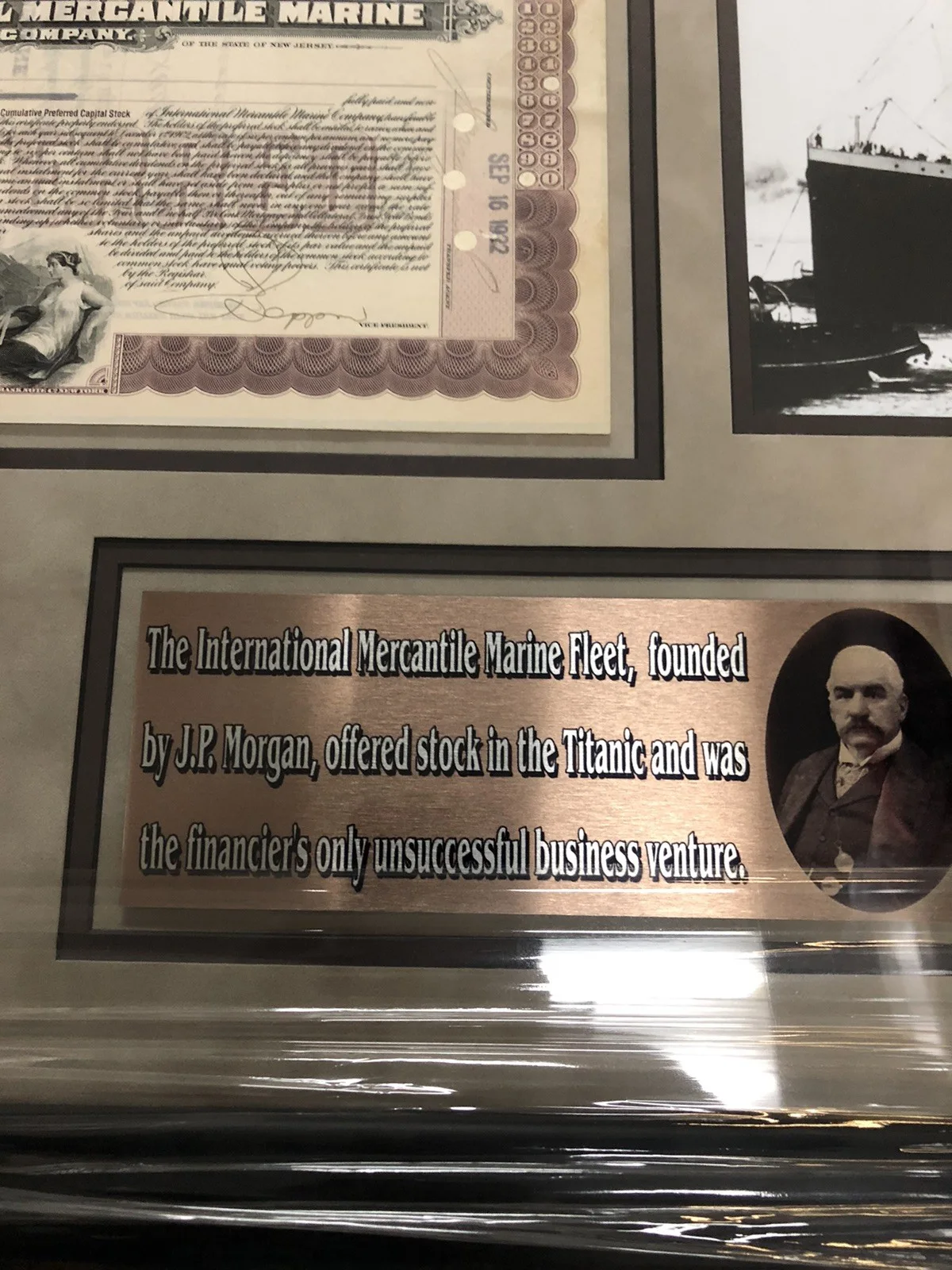 Millvina Dean Signed 22x34 Display With Original 1922 Stock Certificate(JSA), image 3