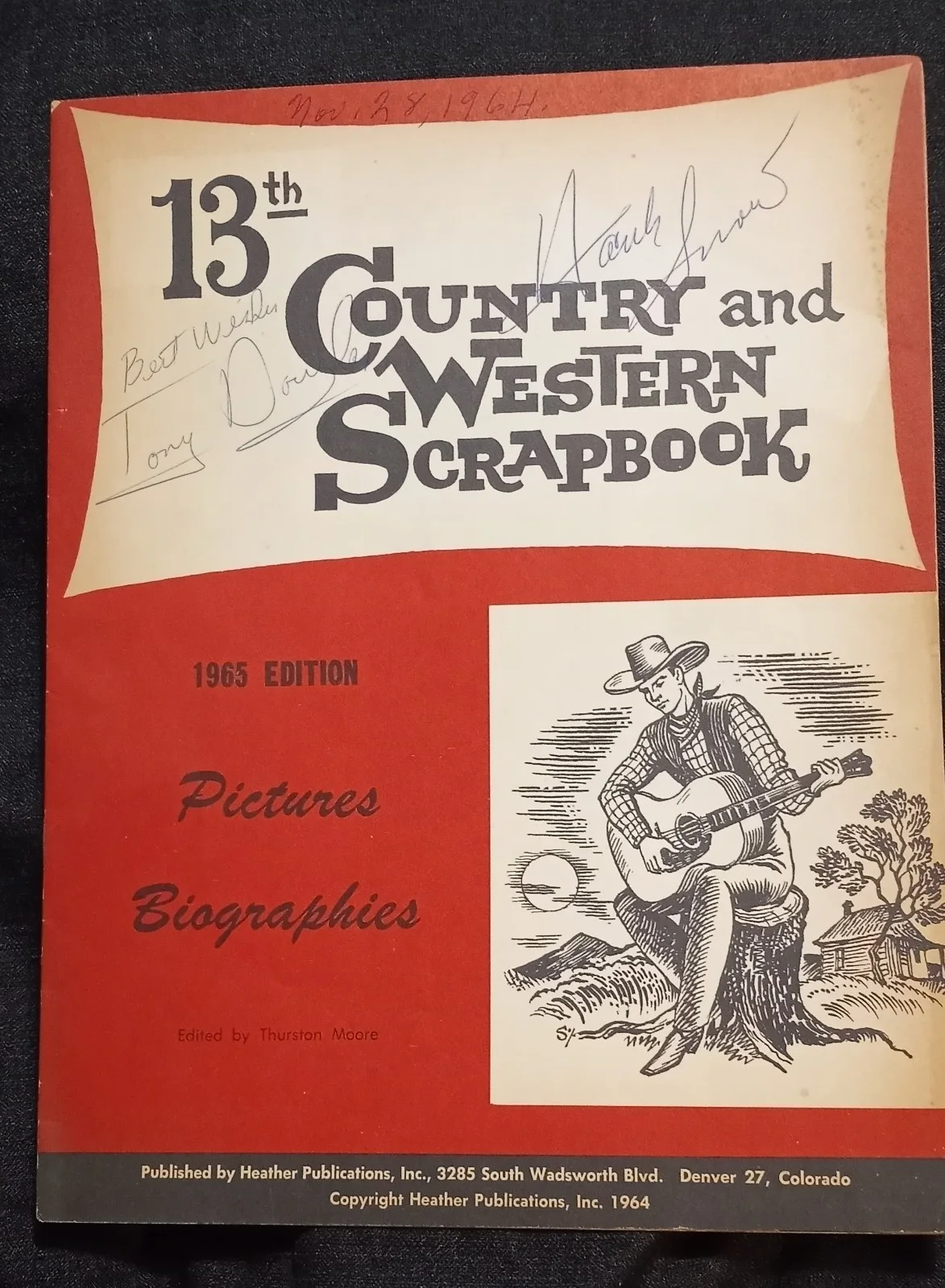 1964 Hank Snow Signed Country & Western Scrapbook Louisiana Hayride Newspaper Ad, изображение 3
