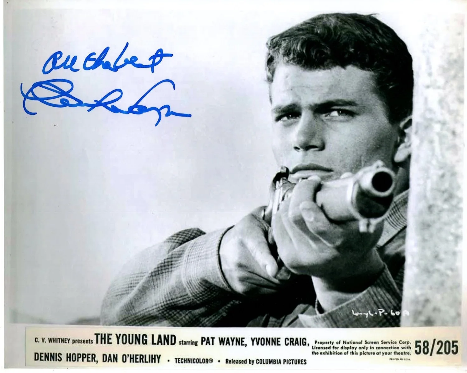 Patrick Wayne — PATRICK WAYNE signed autographed 8x10 THE YOUNG LAND SHERIFF JIM ELLISON photo