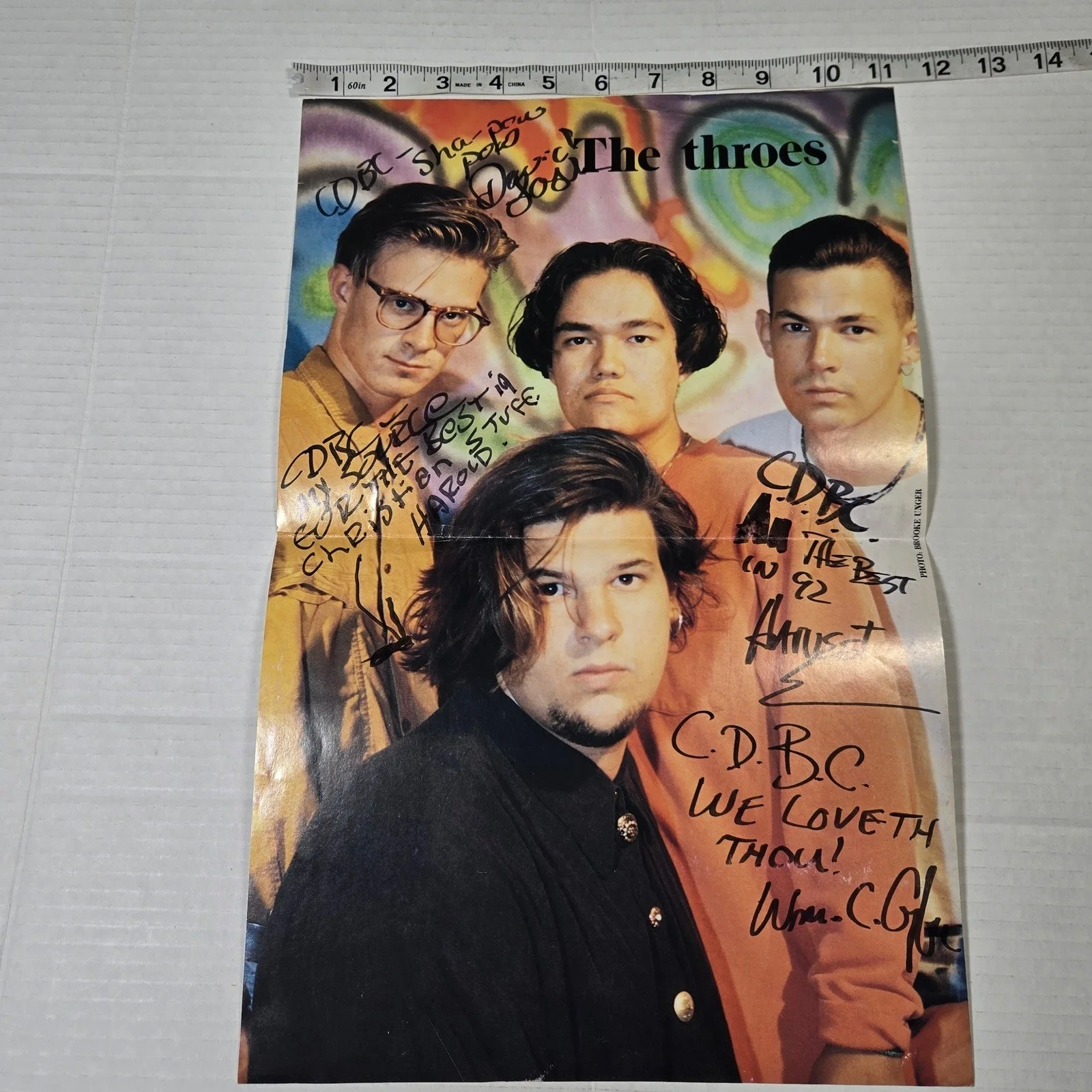 VG 990s The Throes Christian Alternative Rock Band Promo Poster Signed AS IS, изображение 2