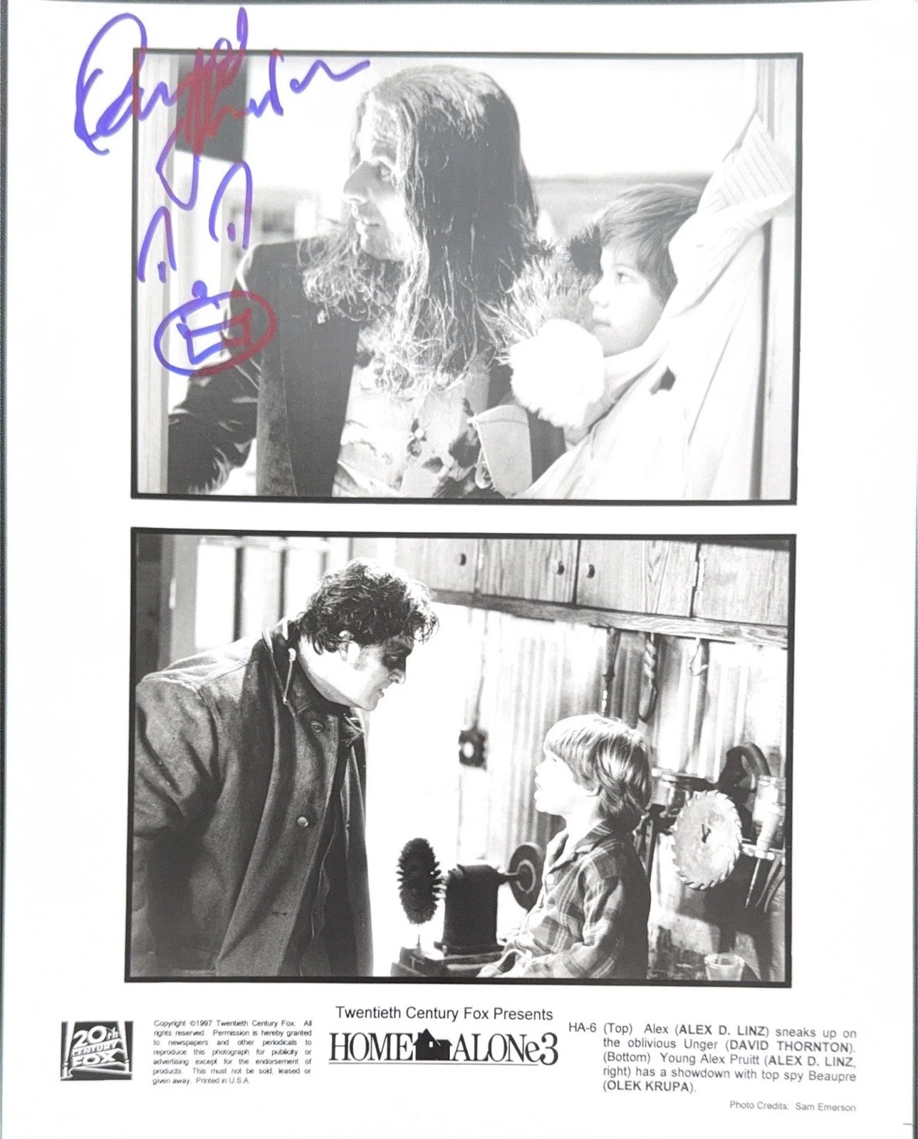 David Thornton — ORIGINAL DAVID THORNTON SIGNED HOME ALONE 3 8x10 PHOTO 1997 AUTOGRAPH
