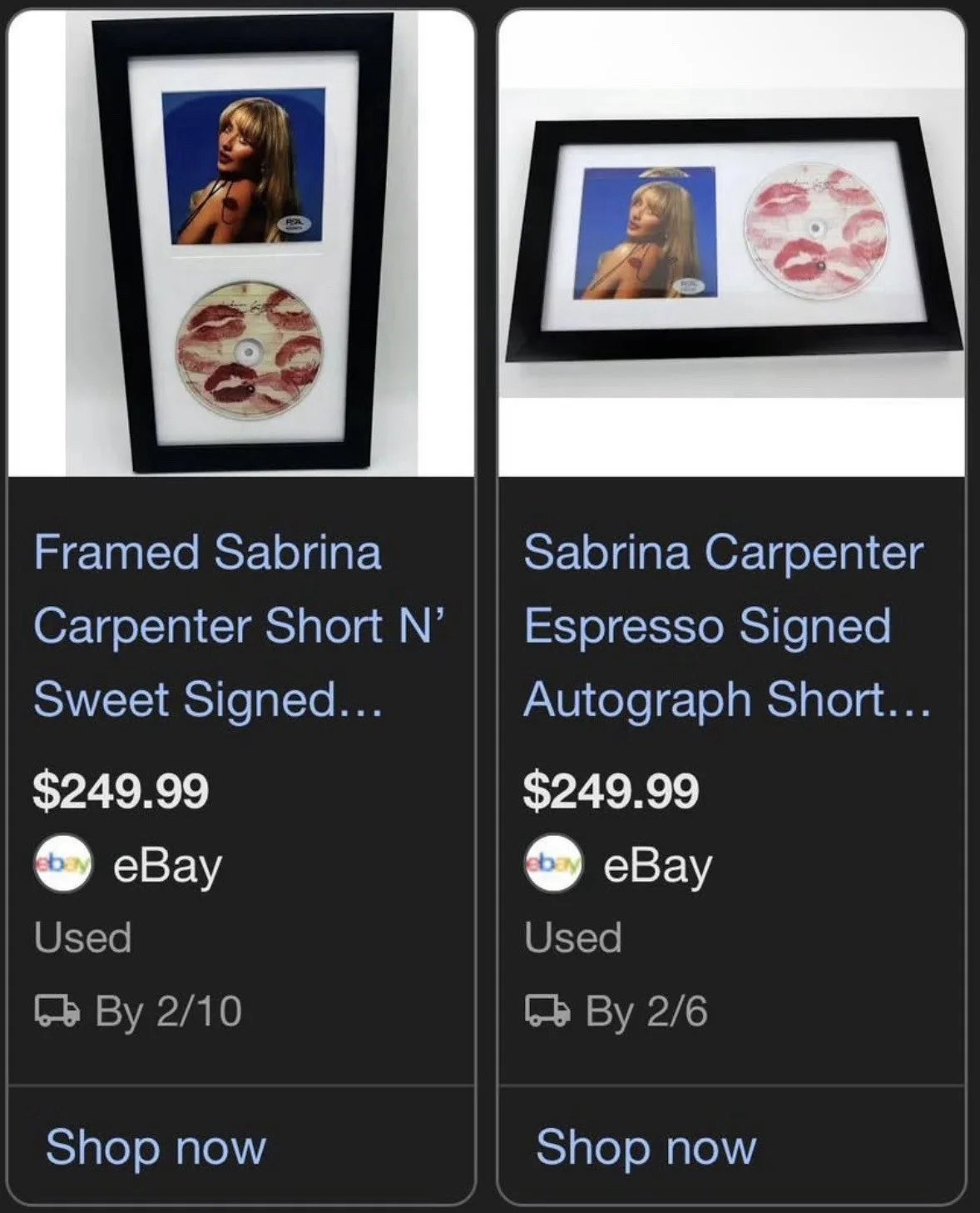 Sabrina Carpenter Short N' Sweet Signed CD & Framed PSA/DNA Authenticated, image 3