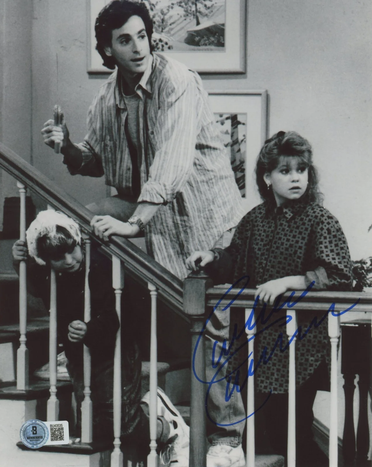 Candace Cameron — Candace Cameron Full House Authentic Signed 8x10 B&W Vertical Photo BAS #BU43535