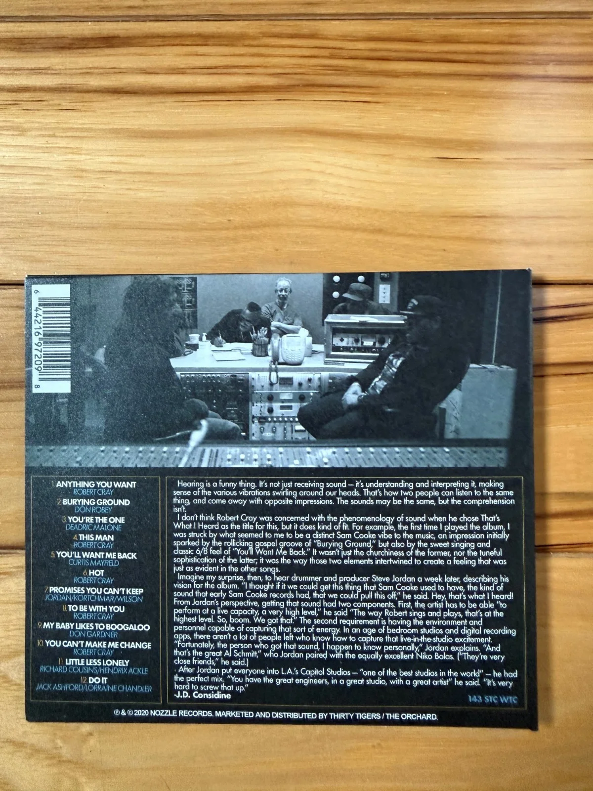 Robert Cray signed CD, image 2