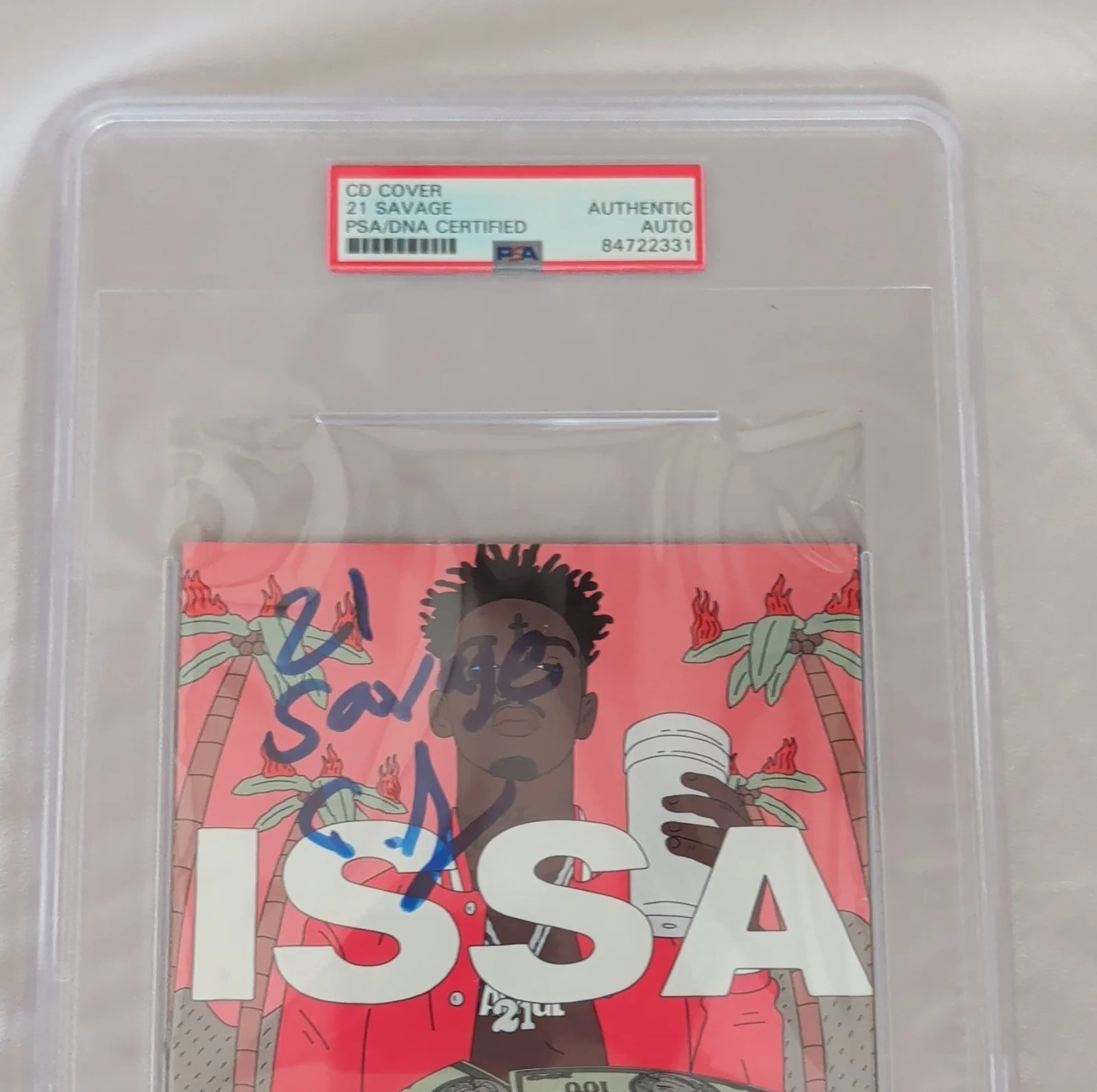 21 Savage Autographed ISSA CD Cover PSA/DNA Certified Original Music Industry, image 2