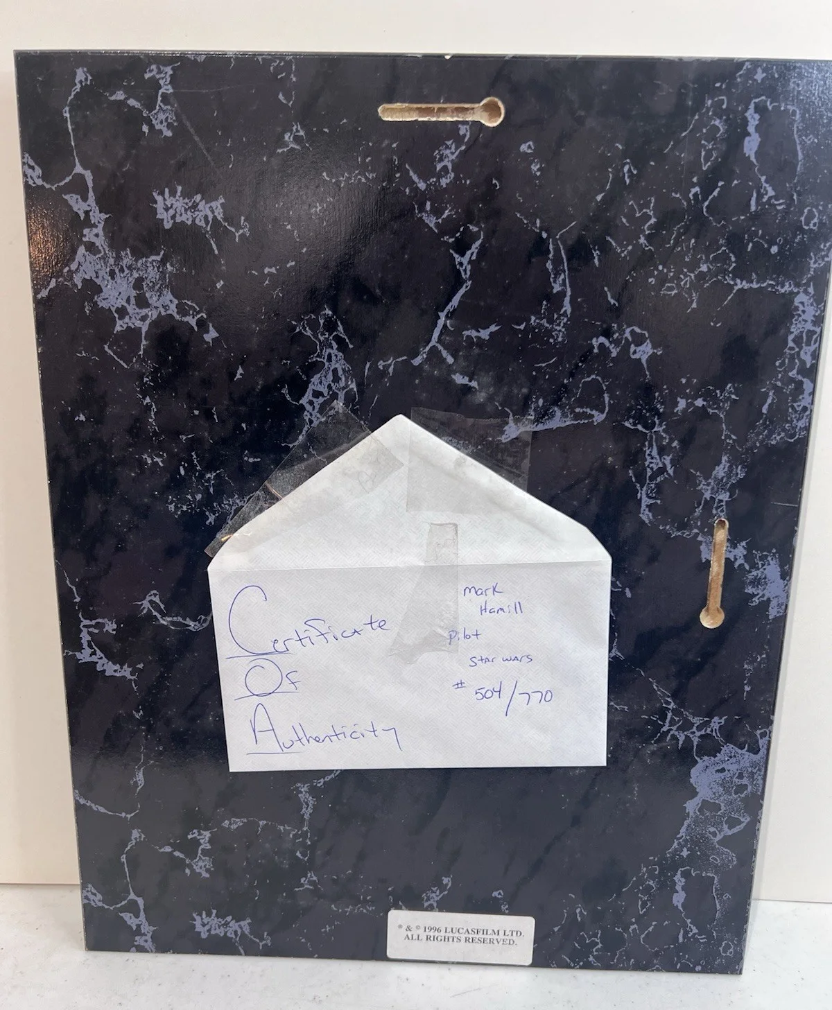Mark Hamill — 1996 STAR WARS Signed Mark Hamill Lucasfilm Plaque COA 504/770, изображение 4