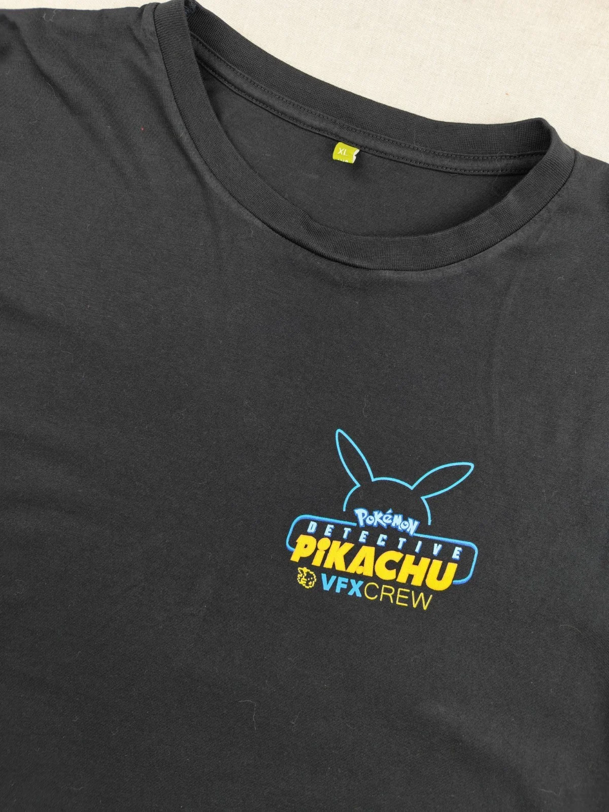 Detective Pikachu VFX CREW T-Shirt Framestore Movie Promo Rare HTF Pokémon XL, изображение 4