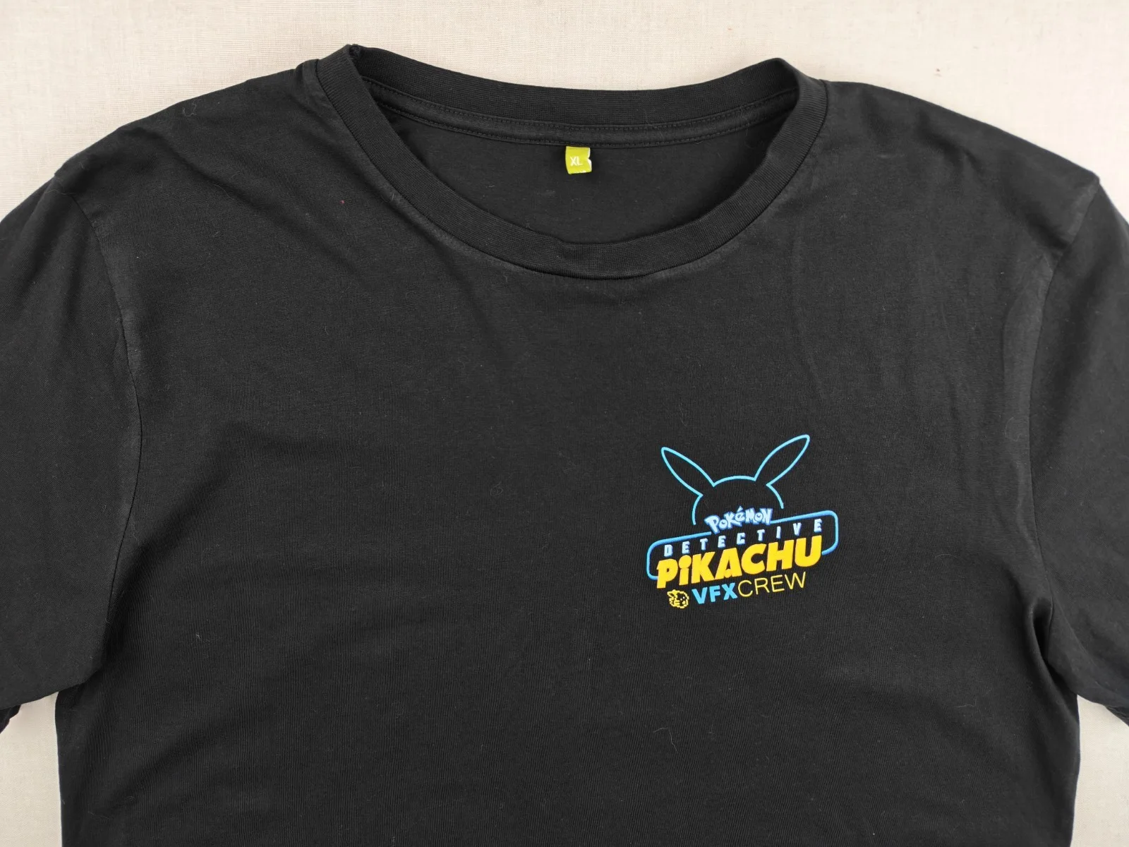 Detective Pikachu VFX CREW T-Shirt Framestore Movie Promo Rare HTF Pokémon XL, изображение 5