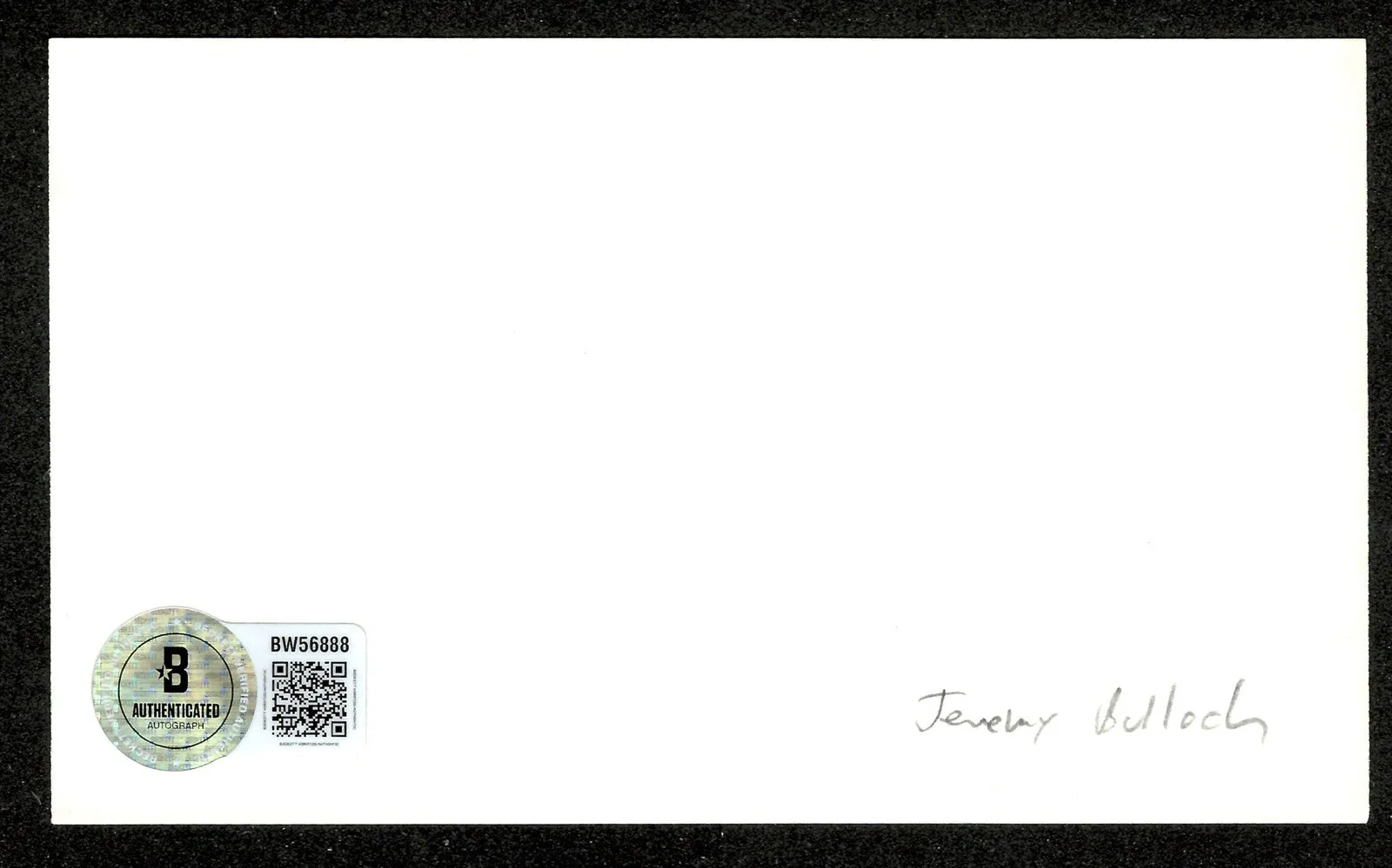 Jeremy Bulloch Signed Autographed 3x5 Card BAS Beckett Cert Star Wars Boba Fett, изображение 2