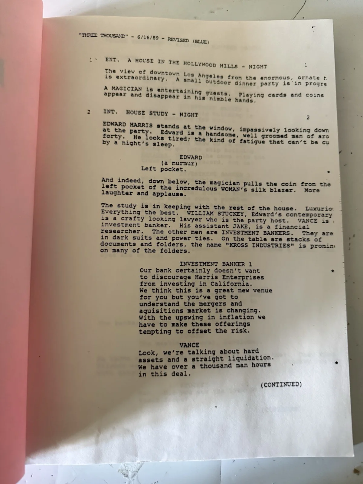 PRETTY WOMAN 1989 Original Screenplay - Rare "3,000" Title Change Transition, image 4