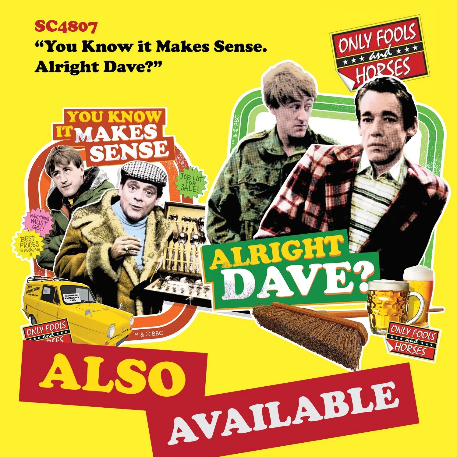 Only Fools and Horses Del Boy, Rodney and Trigger Cardboard Wall Decor Pack of 2, image 4