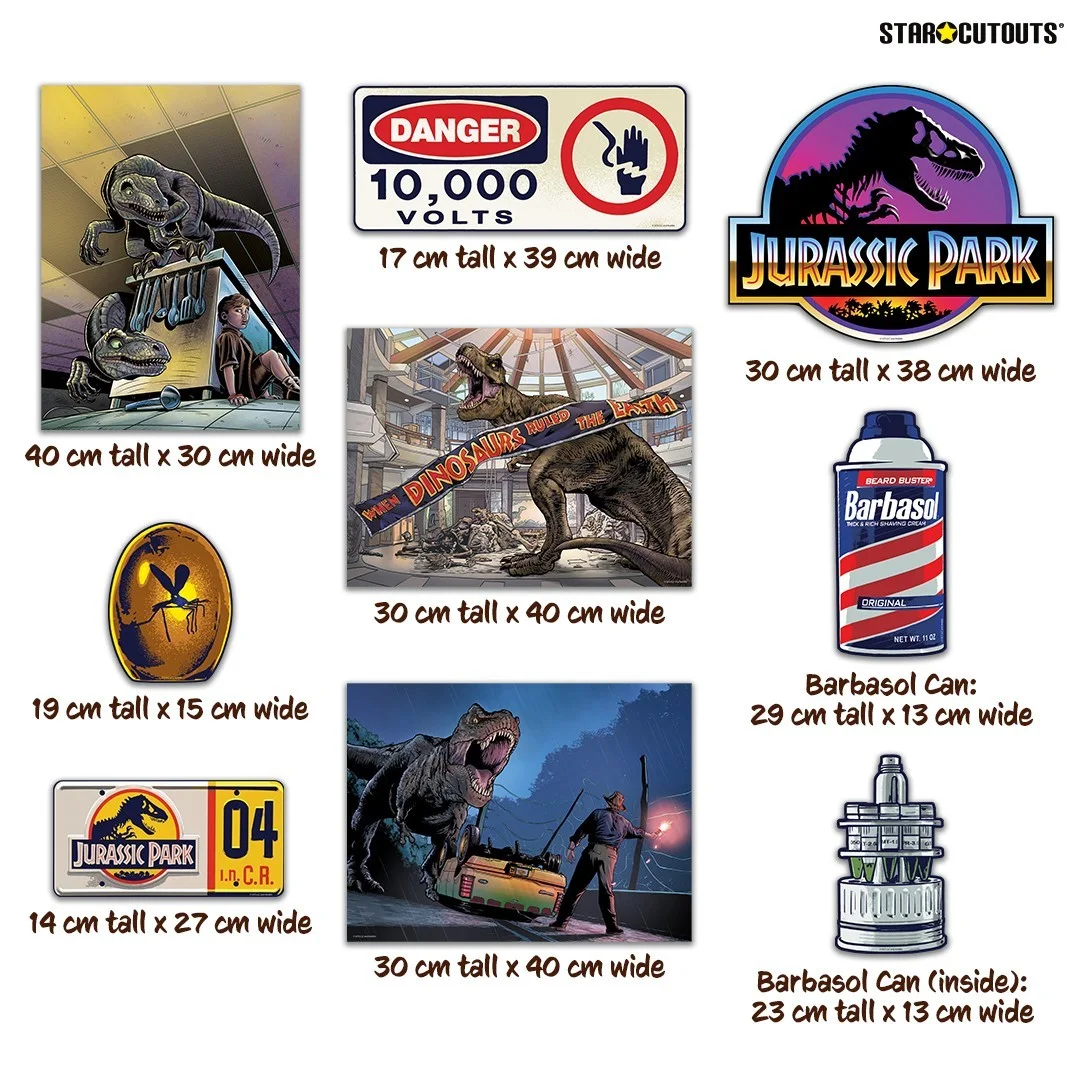 Jurassic Park Room Decoration Pack Cardboard Signs Scenes and Props, image 2
