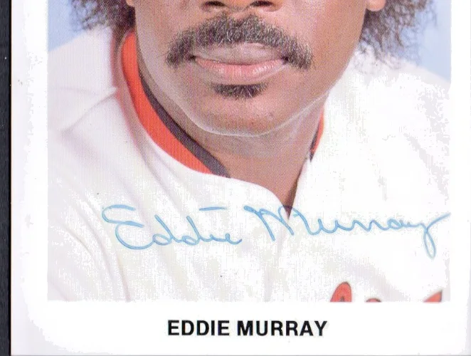 EDDIE MURRAY AUTOGRAPHED HALL OF FAMER BALTIMORE ORIOLES Post Card 3.5x5.5" FI, изображение 3