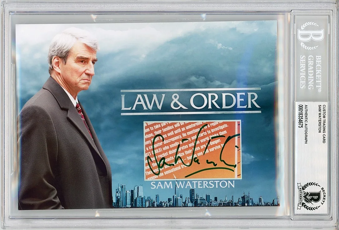 Sam Waterston — LAW & ORDER -SAM WATERSTON- BECKETT BAS Signed/Autograph/Auto 5x7 TV Card