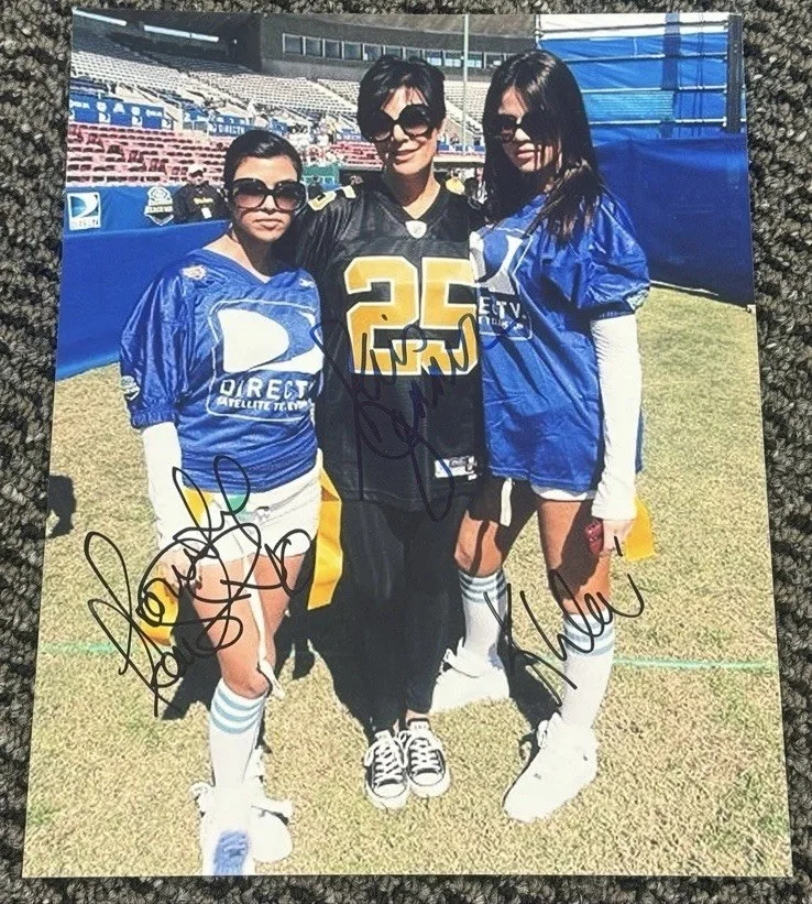 Kris Jenner, Kourtney Kardashian, Khloe Kardashian — Kris Jenner Kourtney Khloe Kardashian Triple Signed Autograph 8x10 Photo JSA COA