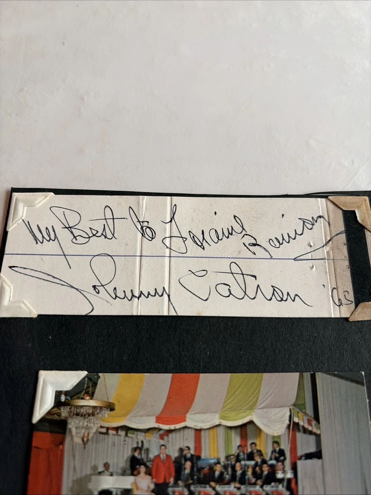 Johnny Catron Autographed Matchbook, Jazz Big Band Leader Deceased 1998, image 2