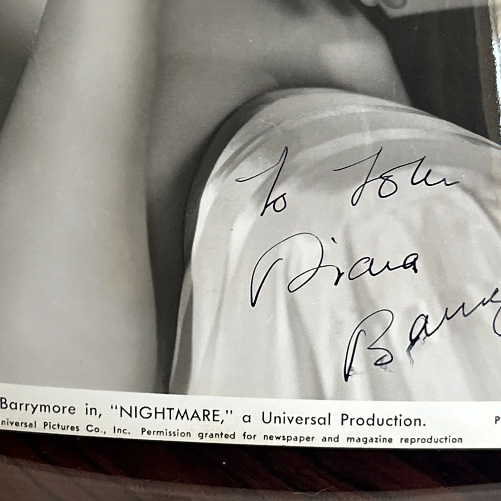 Diana Barrymore — Diana Barrymore Signed 8x10 Autographed Press Photo Nightmare RARE t330, изображение 3