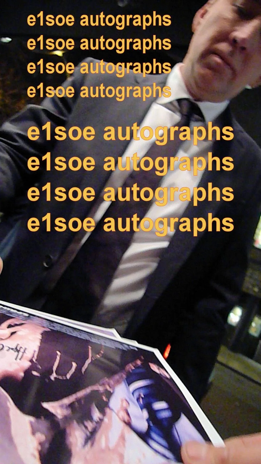 Nicolas Cage — Nicolas Cage & Hope Davis signed Weather Man 11x17 poster. In Person Exact Proof, изображение 5