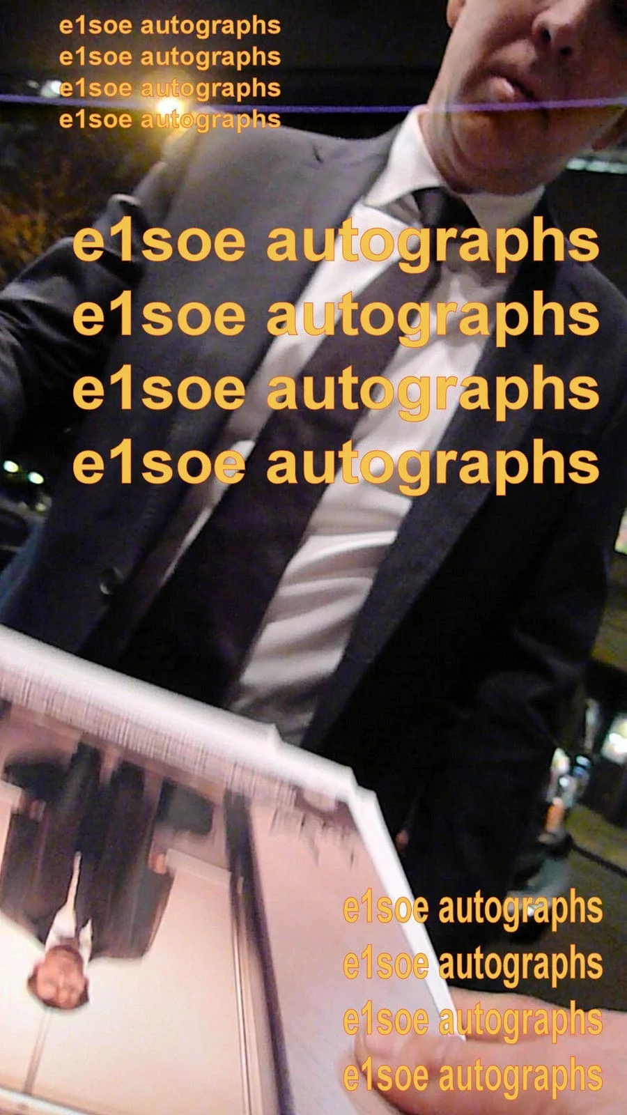 Nicolas Cage, Hope Davis — Nicolas Cage & Hope Davis signed Weather Man 11x17 poster. In Person Exact Proof, image 5