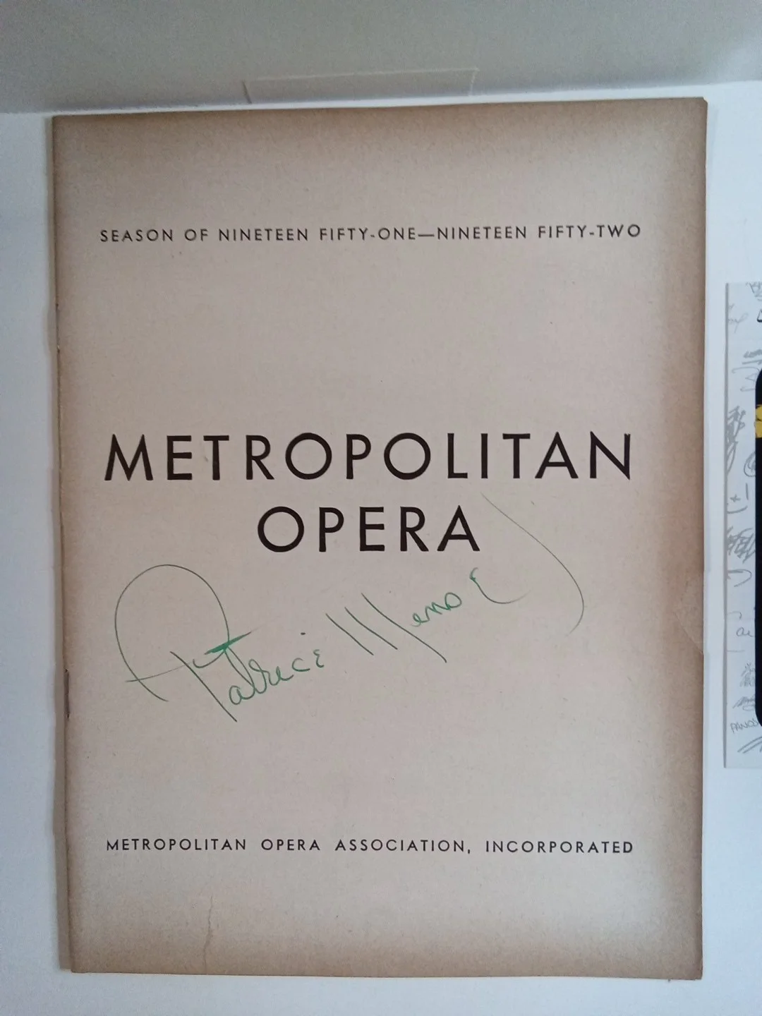 Patrice Munsel Metropolitan Opera Legend Signed Opera Program JSA, image 2