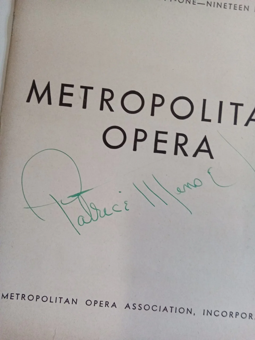 Patrice Munsel Metropolitan Opera Legend Signed Opera Program JSA, image 3