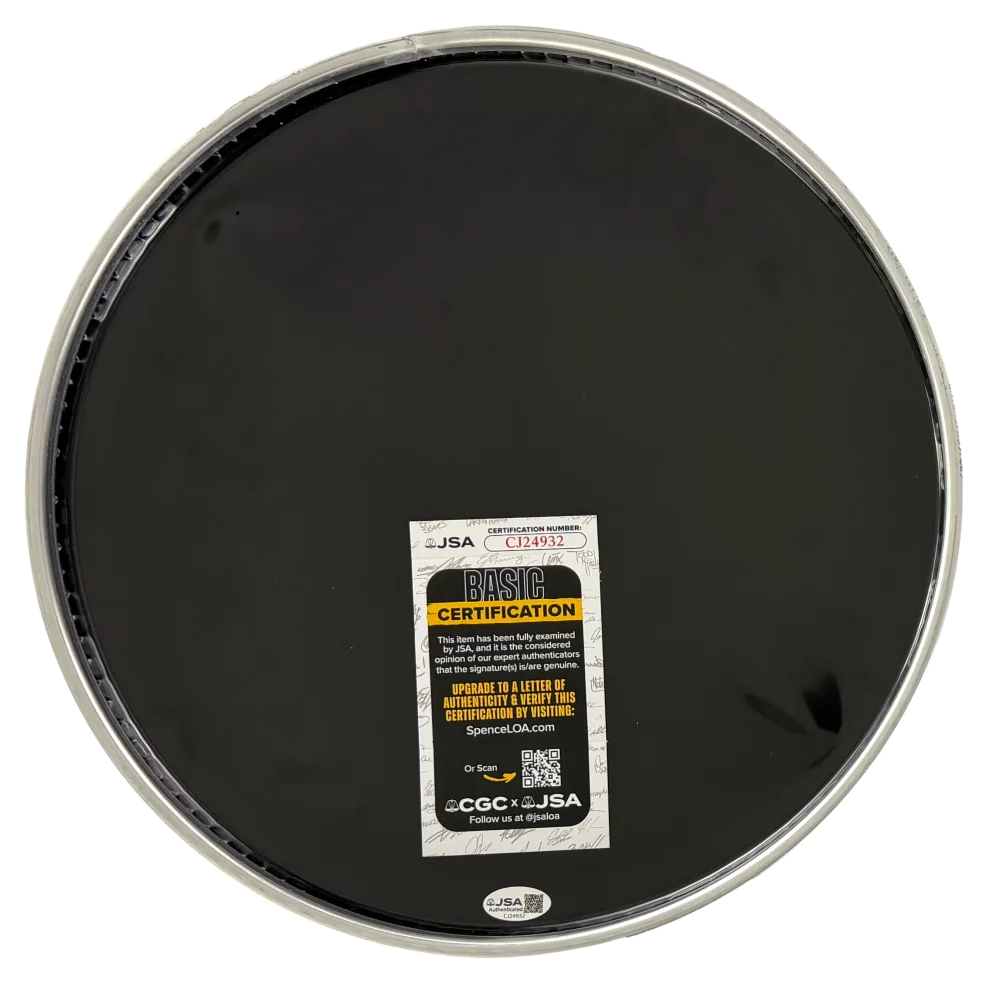 Till Lindemann, Oliver Riedel — Till Lindemann & Oliver Riedel Signed Autograph 13" Drumhead Rammstein - JSA COA, изображение 2