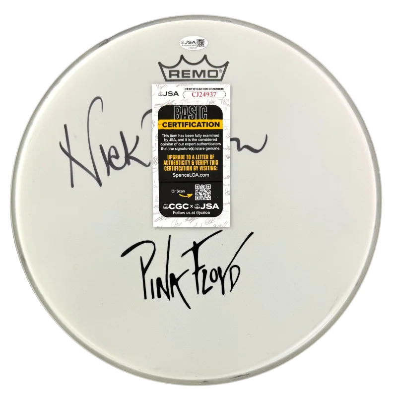 Nick Mason — Nick Mason Pink Floyd Signed Autograph 13" Drum Head Skin Drumhead w/ JSA COA, изображение 2
