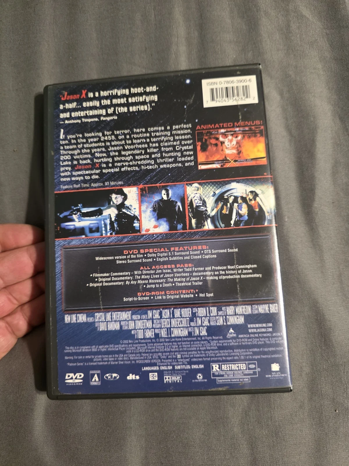Jason X Dvd Signed By Kane Hodder, image 3