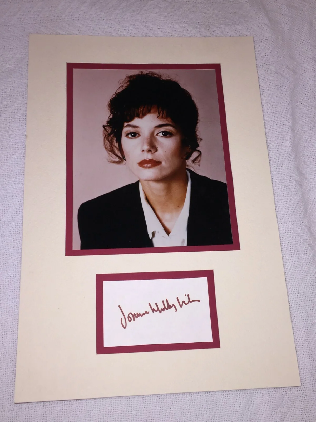 Joanne Whalley-Kilmer — Joanne Whalley-Kilmer Hand Autographed 4x6 Card 8x10 Picture 18x12 Matted *COA*