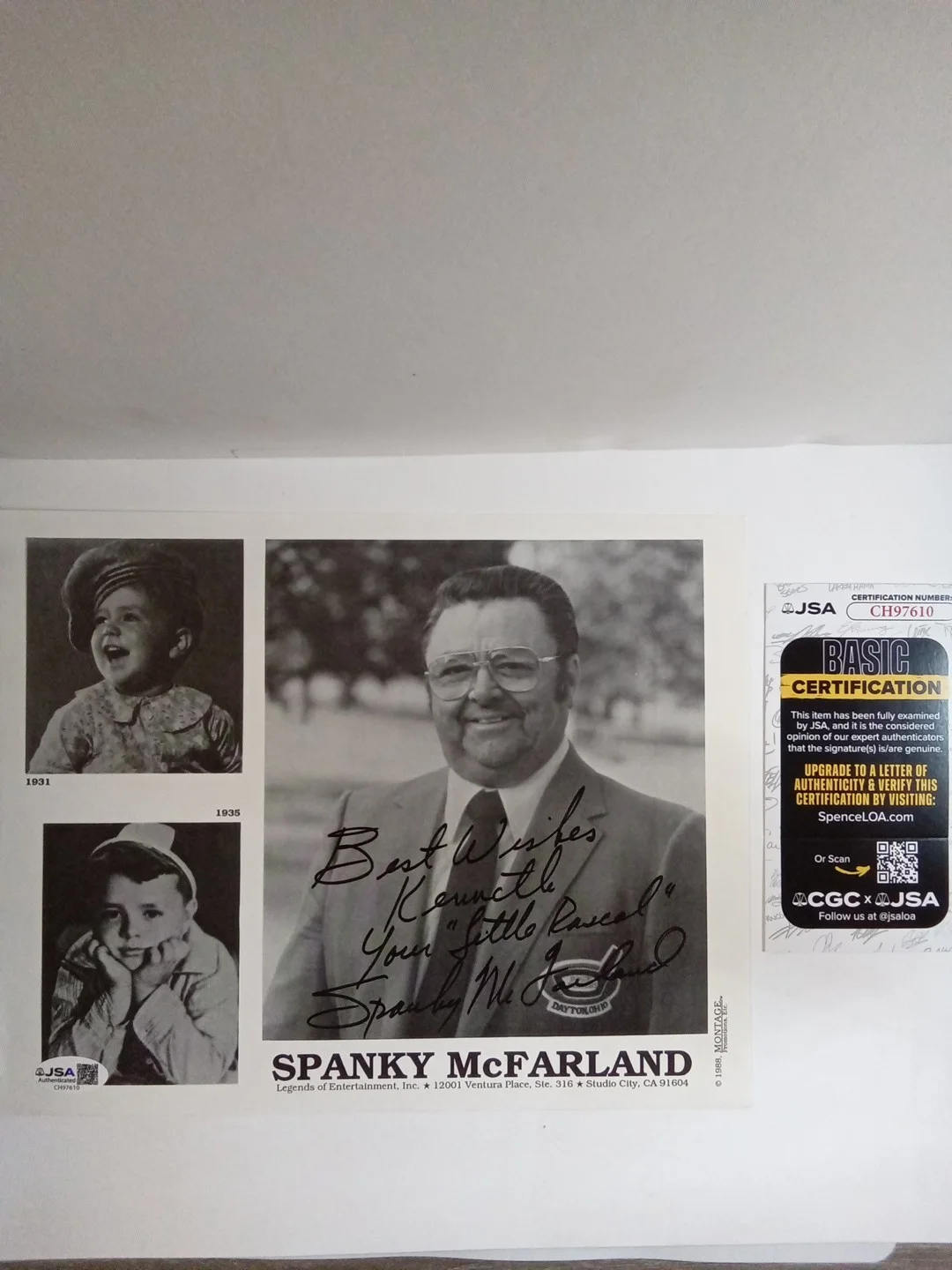 Spanky McFarland — Spanky McFarland Little Rascals Our Gang Signed 8x10 Photo JSA