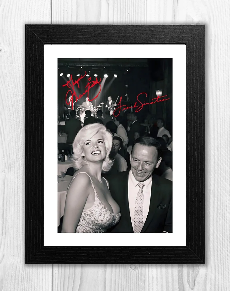 Jayne Mansfields chest & Humphrey Bogarte A4 autographed poster choice of frame, изображение 2